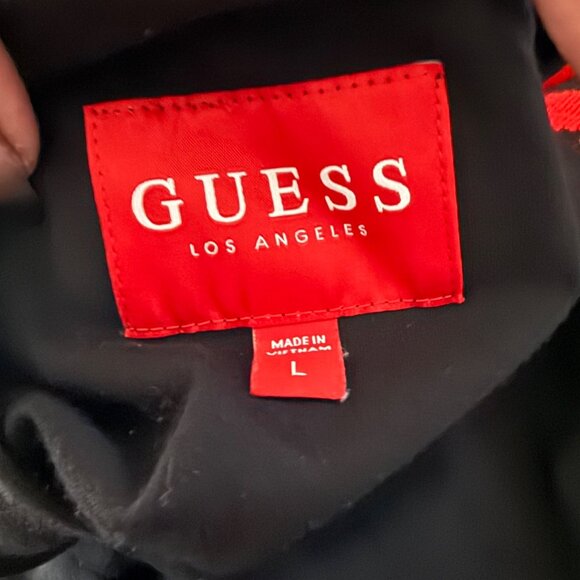 Guess Los Angeles Black Zip Track Jacket With Side Branding 1981 Logo Size L - Picture 5 of 6